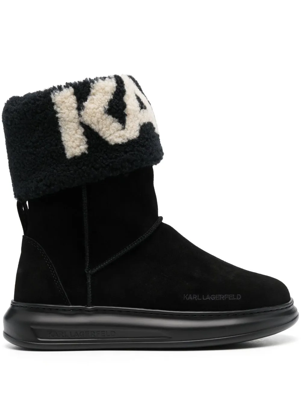 

Karl Lagerfeld botas de gamuza con ribete del logo - Negro