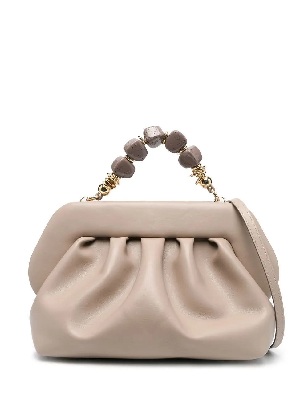 

Themoirè Bios Stone ruched clutch bag - Neutrals