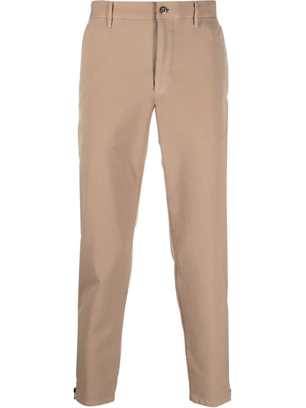 Incotex Cropped Chino Trousers In Nude