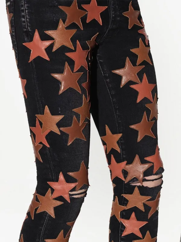 AMIRI スターパッチ ジーンズ | ブラック | FARFETCH JP