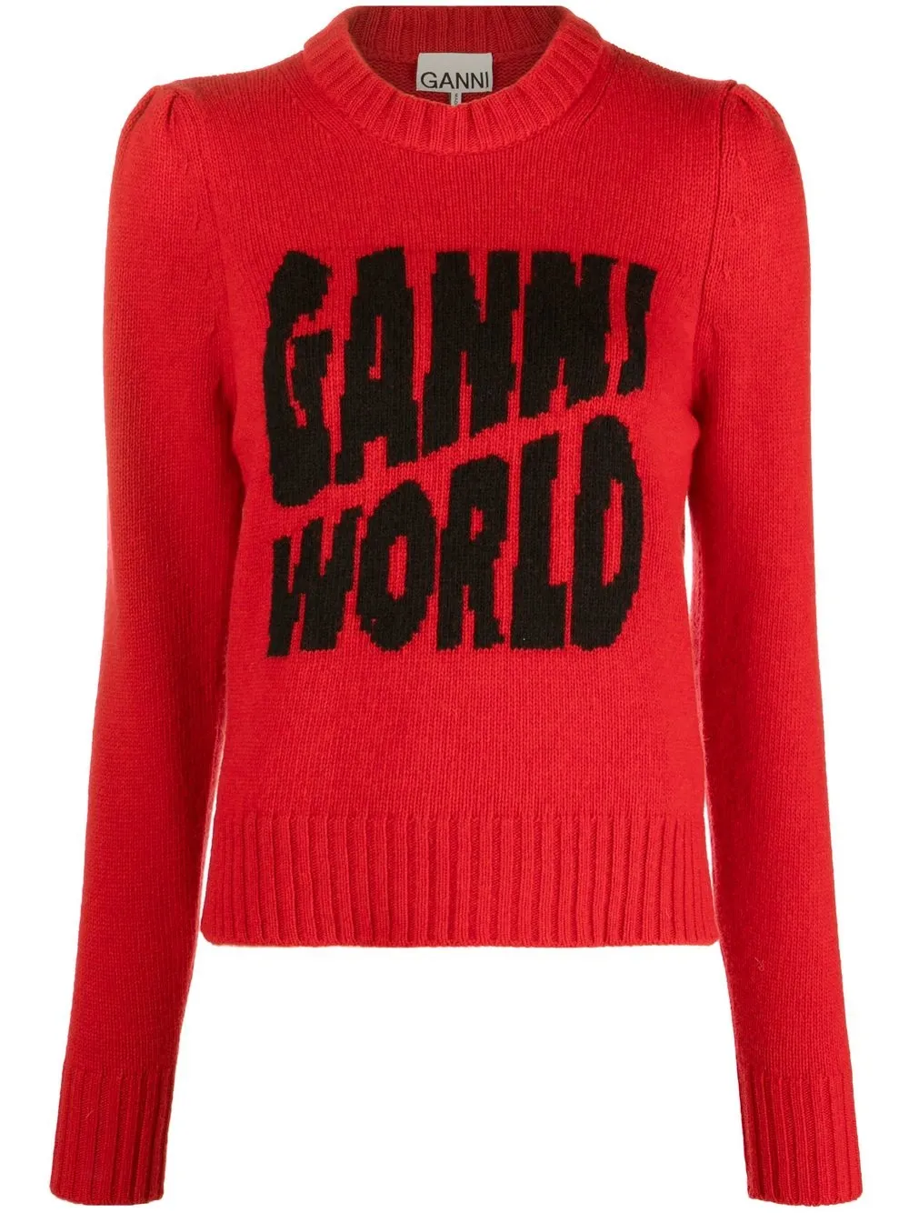 

GANNI GANNI World intarsia jumper - Red