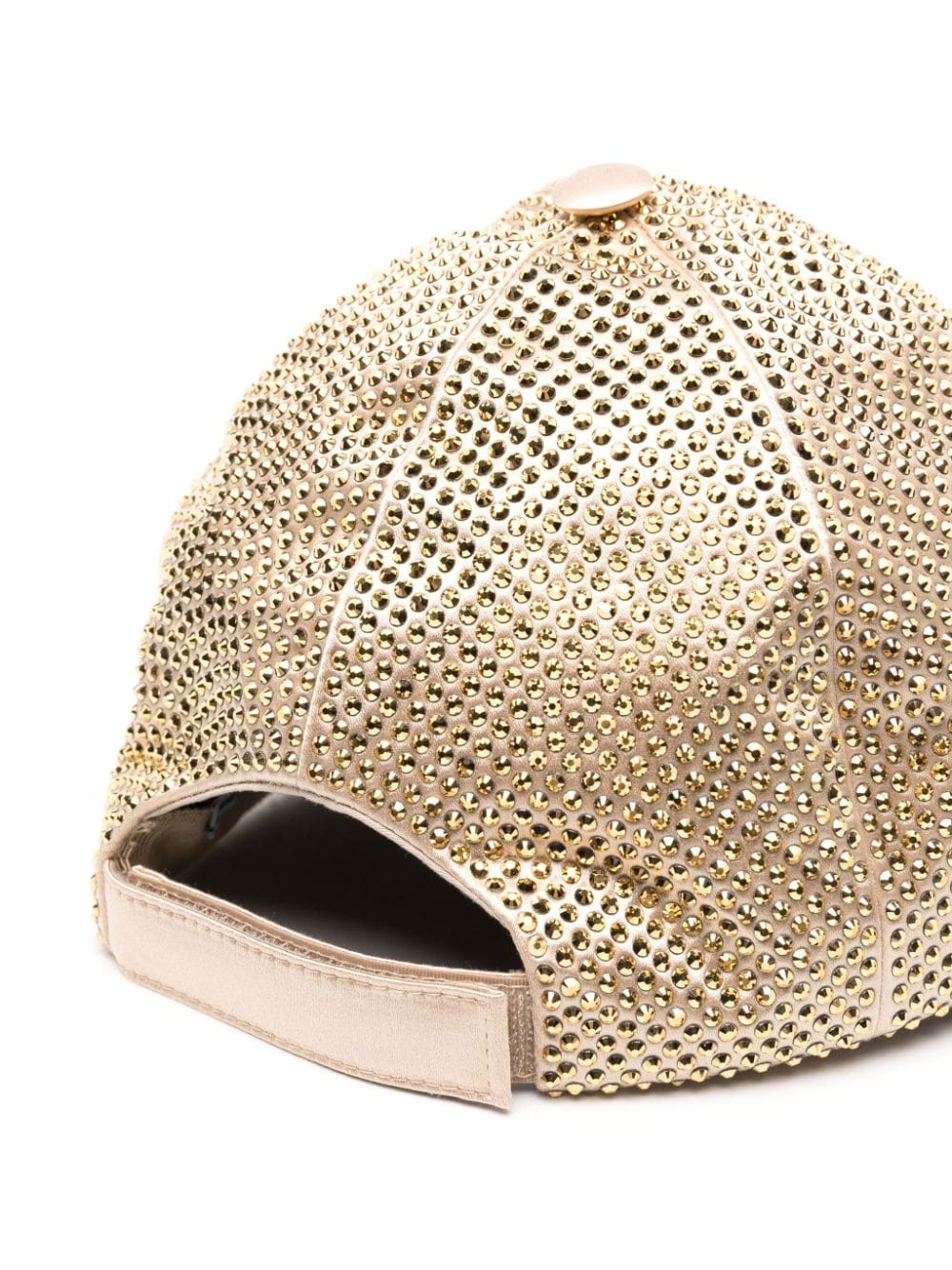 Shop Prada Crystal-embellished Satin Baseball Cap In Gold