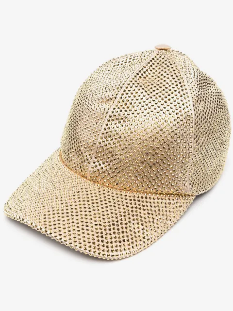 Prada crystal-embellished satin baseball cap