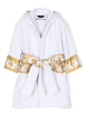 Versace Kids I Love Baroque hooded bathrobe - White