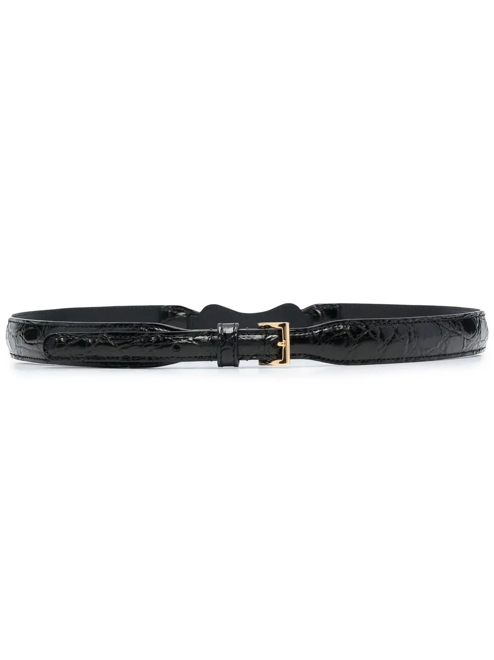 

Gucci Horsebit leather thin belt - Black