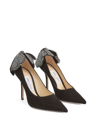 Jimmy Choo Love 100 crystal-embellished Bow Pumps - Farfetch