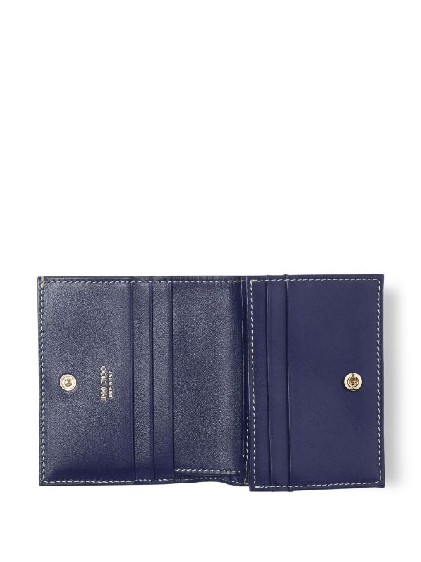 Jimmy Choo Hanne monogram-jacquard quilted denim wallet