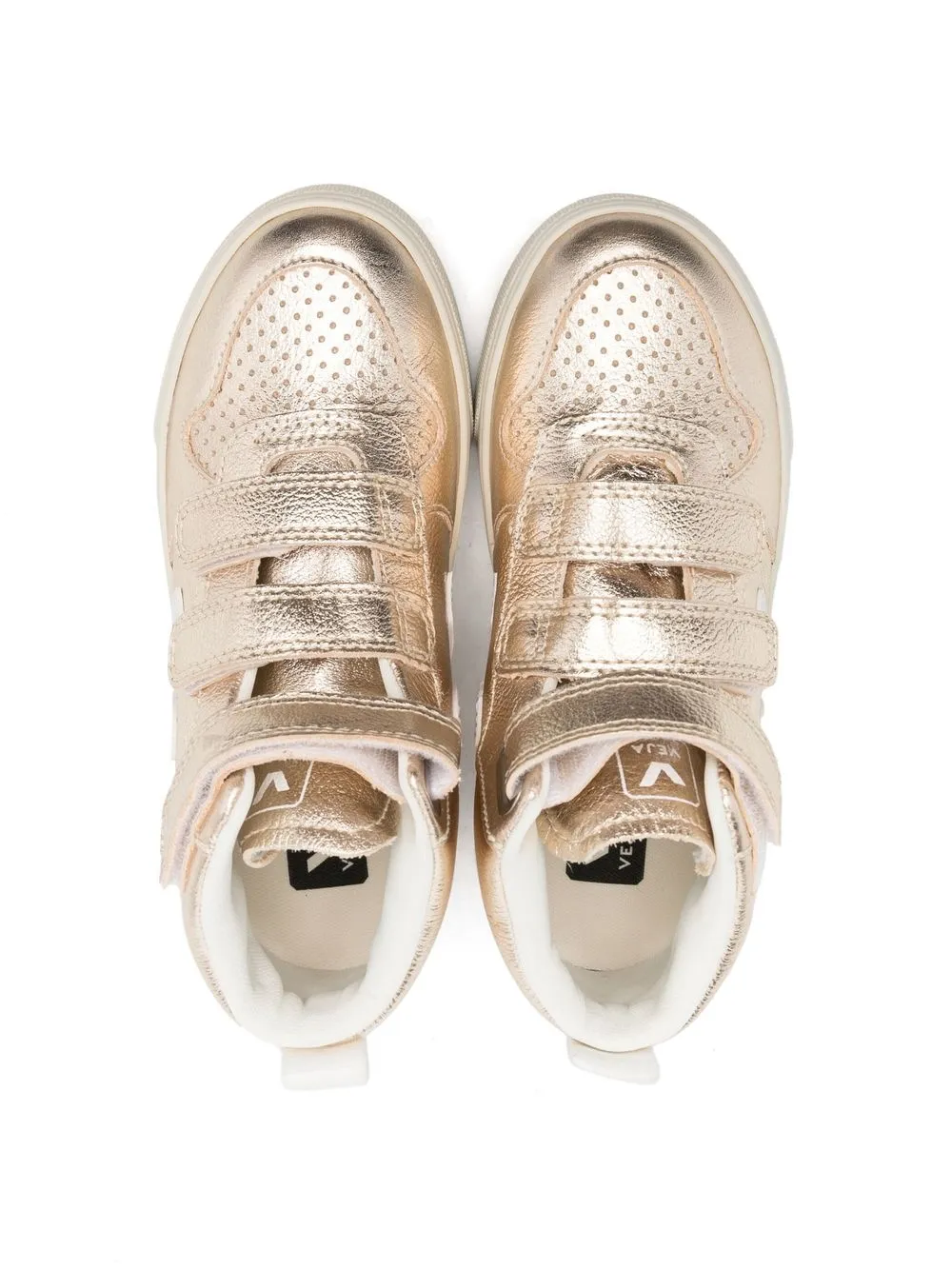 Veja Metallic High-top Sneakers In Yellow