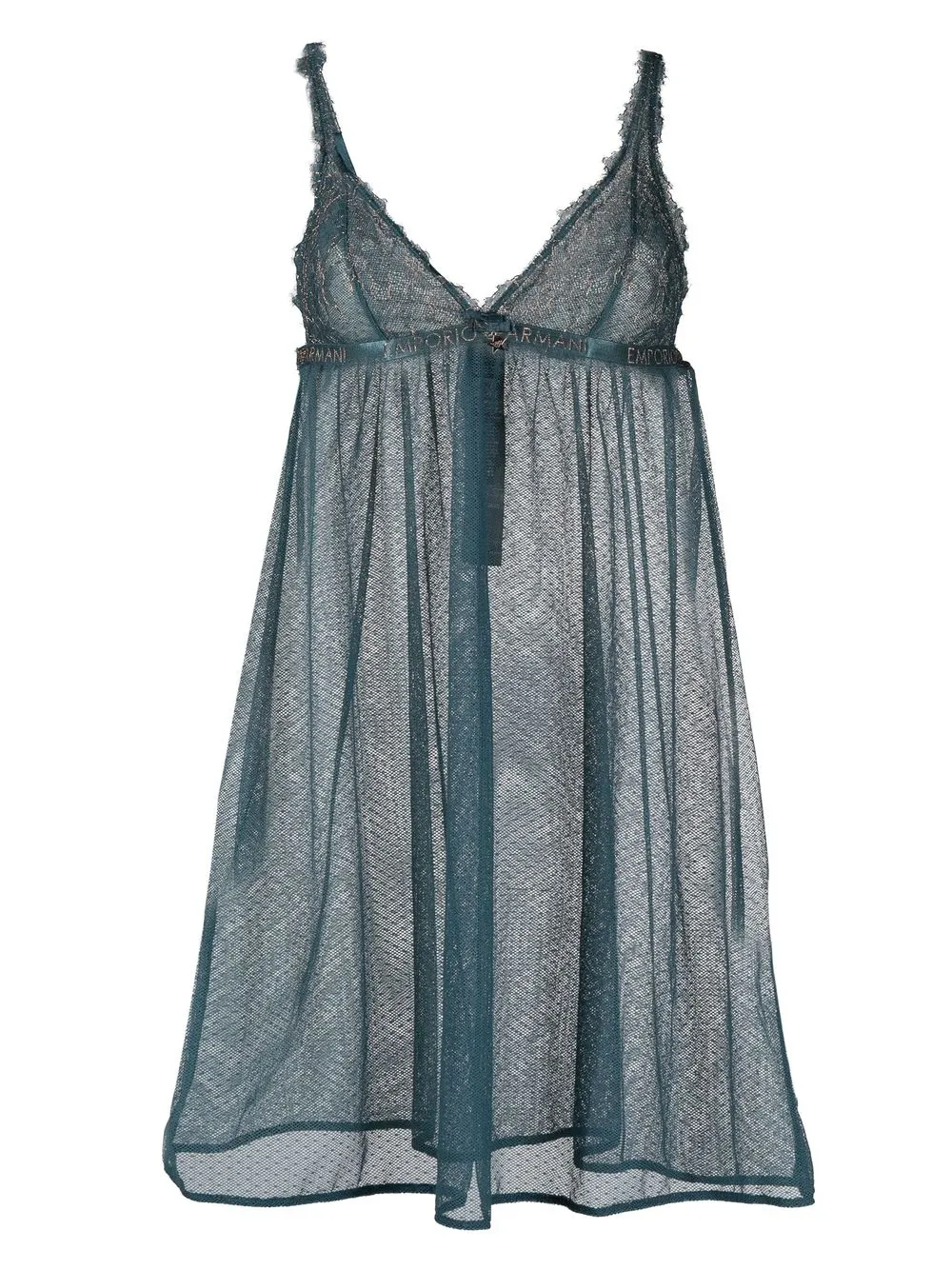 

Emporio Armani patterned-lace slip dress - Blue