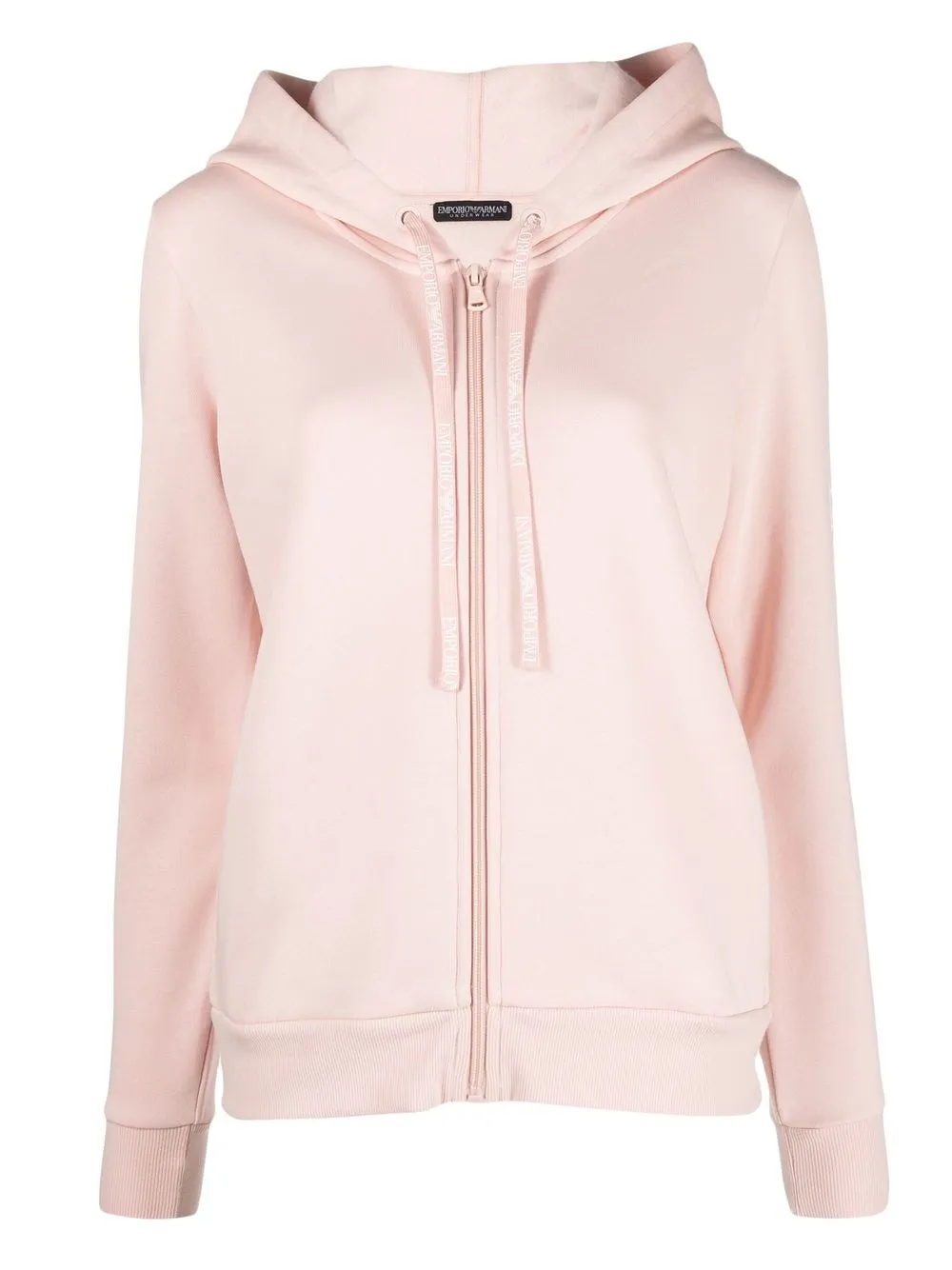 

Emporio Armani logo-print laces hoodie - Pink