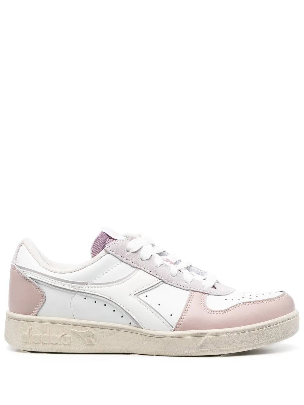 

Diadora tenis con diseño de paneles y agujetas - Blanco