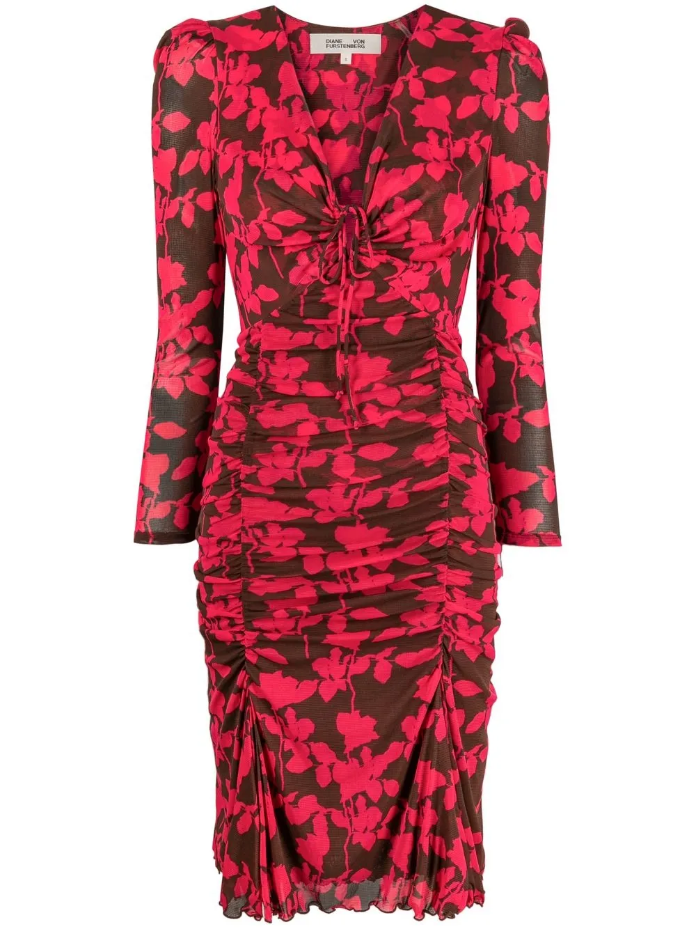 

DVF Diane von Furstenberg vestido midi Mira con malla - Rosado