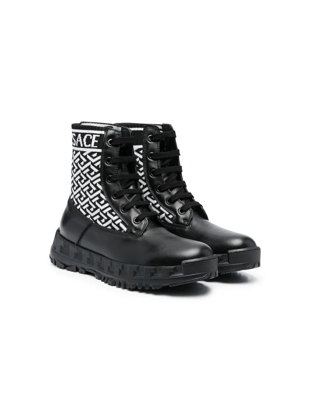 

Versace Kids La Greca ankle boots - Black