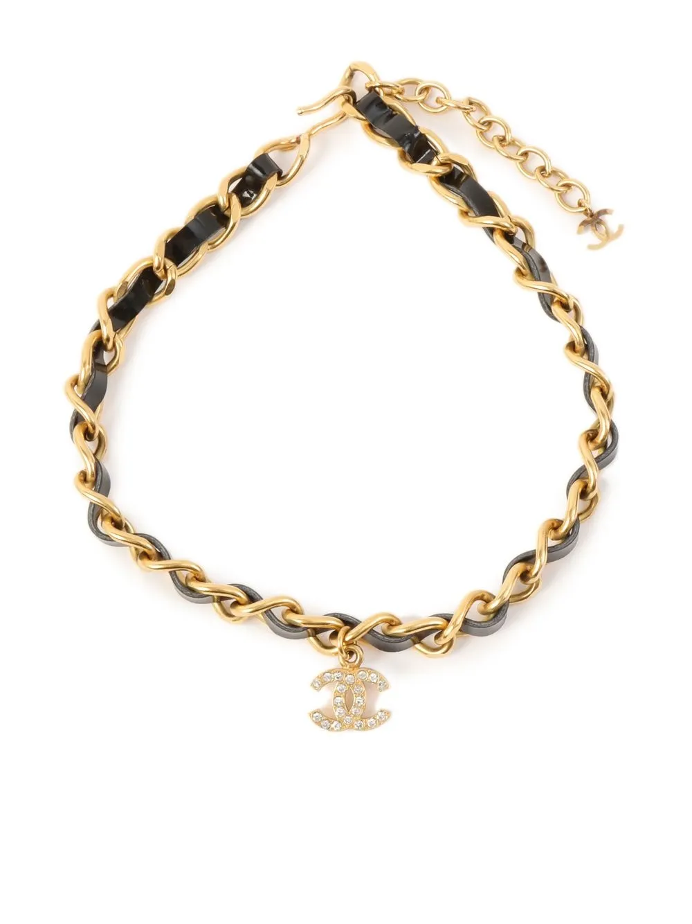 

Chanel Pre-Owned gargantilla de cadena con logo 1996 - Negro