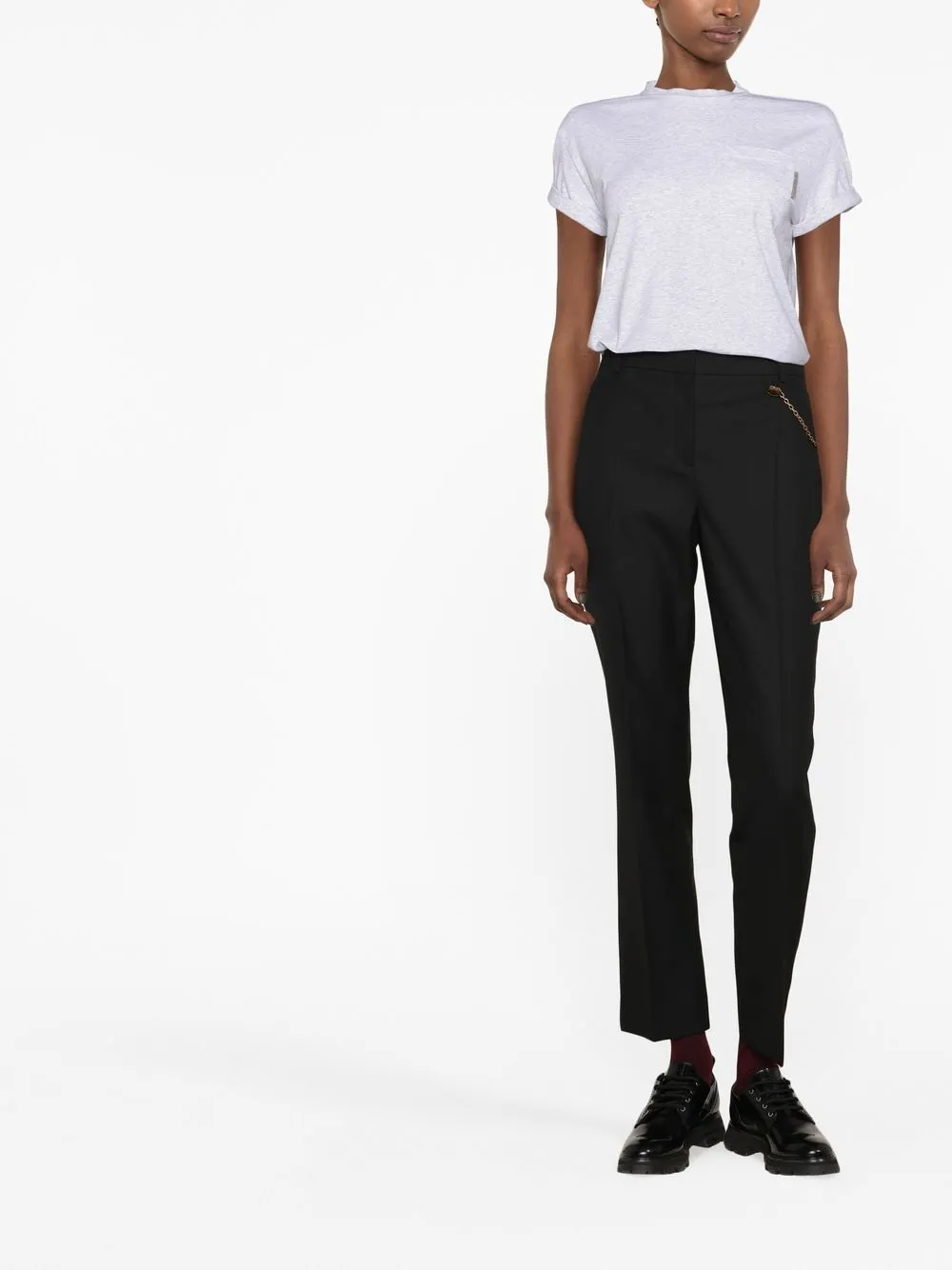 Brunello Cucinelli T-shirt met ronde hals - Grijs