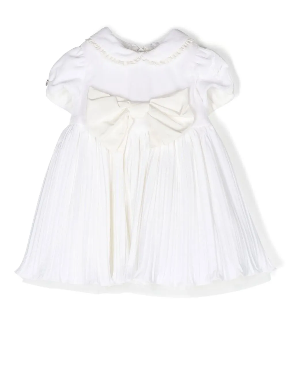 

Monnalisa vestido manga corta con detalle de moño - Blanco
