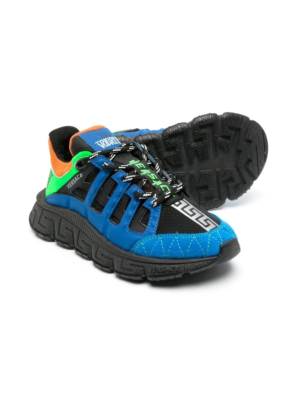 Versace Kids Sneakers met Greca print - Blauw