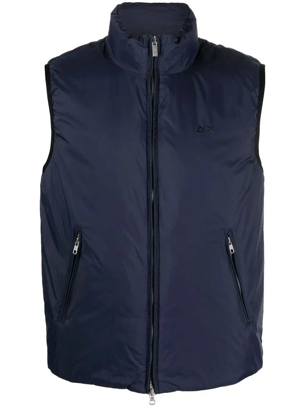 Sun 68 logo-print padded gilet | Blue | Image 1