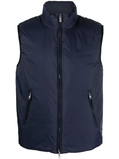 Sun 68 logo-print padded gilet
