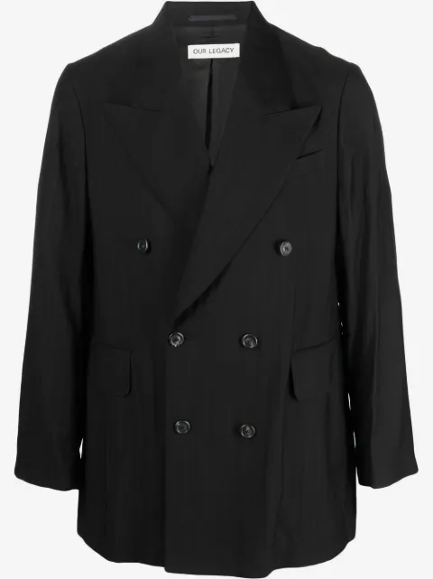 OUR LEGACY dubbelknäppt blazer med skrynklad effekt
