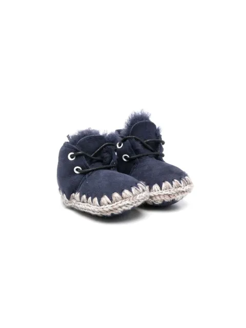 Mou Kids - lace-up suede boots