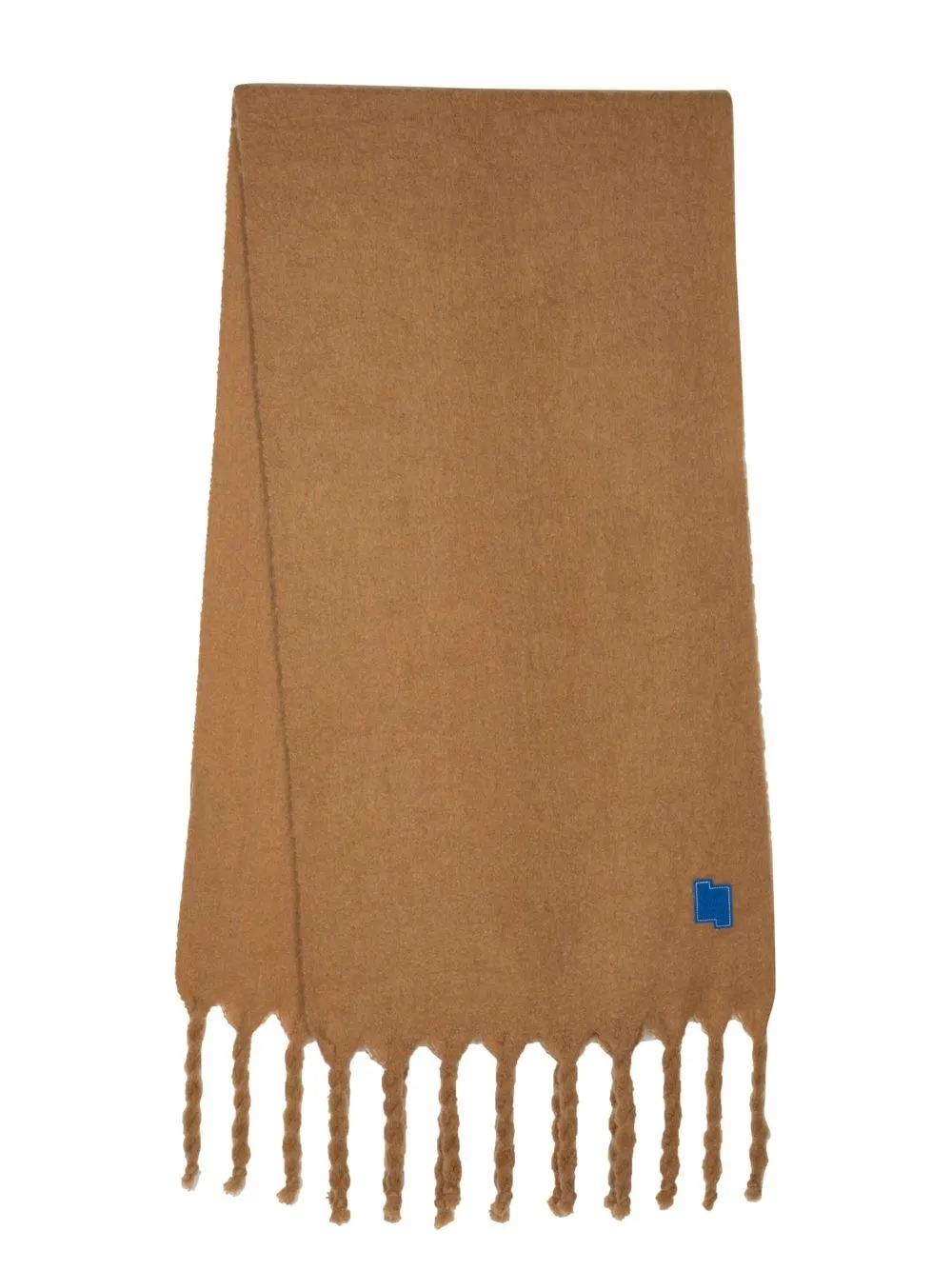 

Ader Error logo-patch fringed scarf - Brown