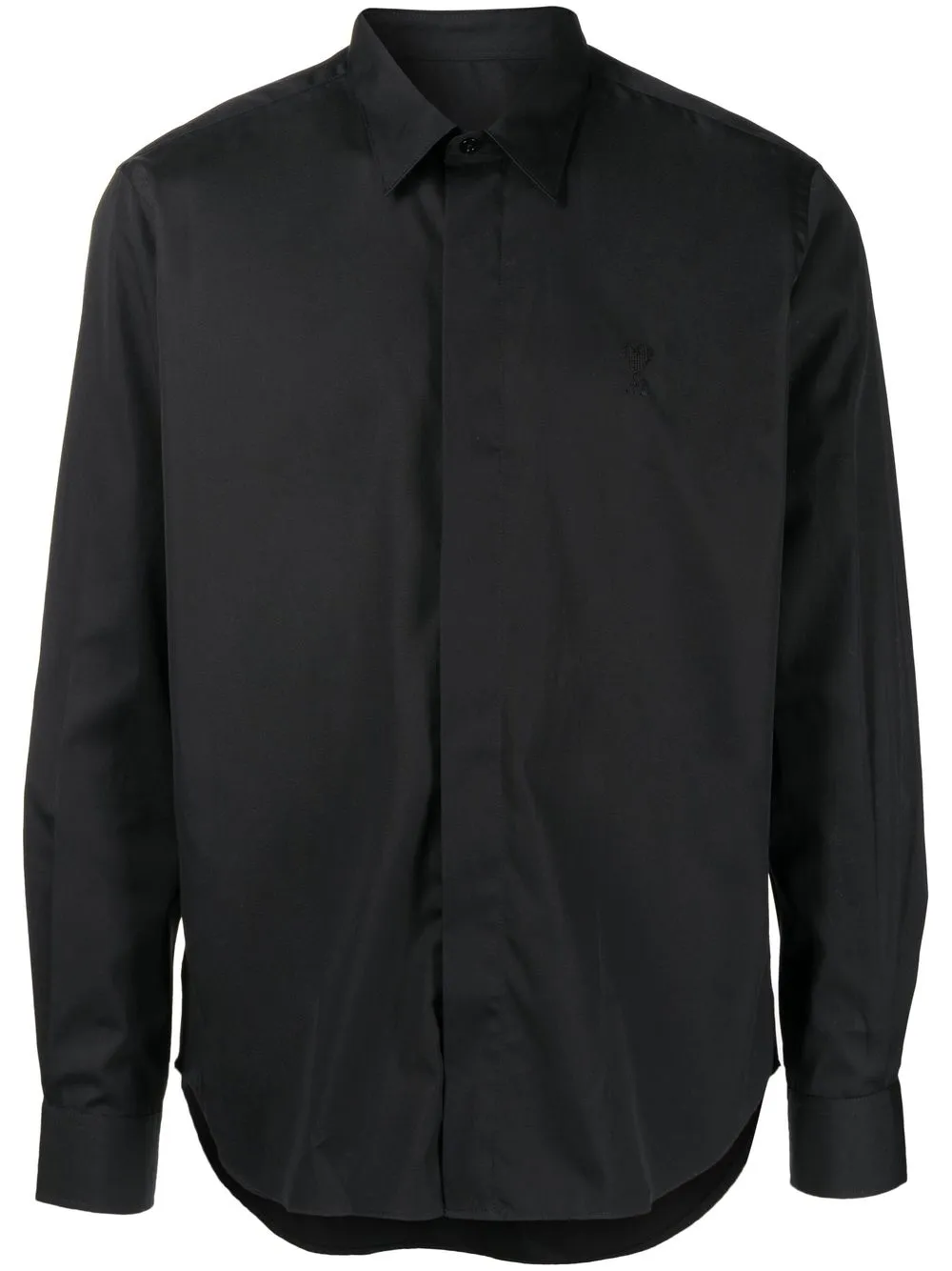 

AMI Paris camisa con botones y logo bordado - Negro