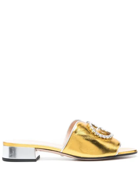 Gucci Bruce 35mm crystal-logo sandals 