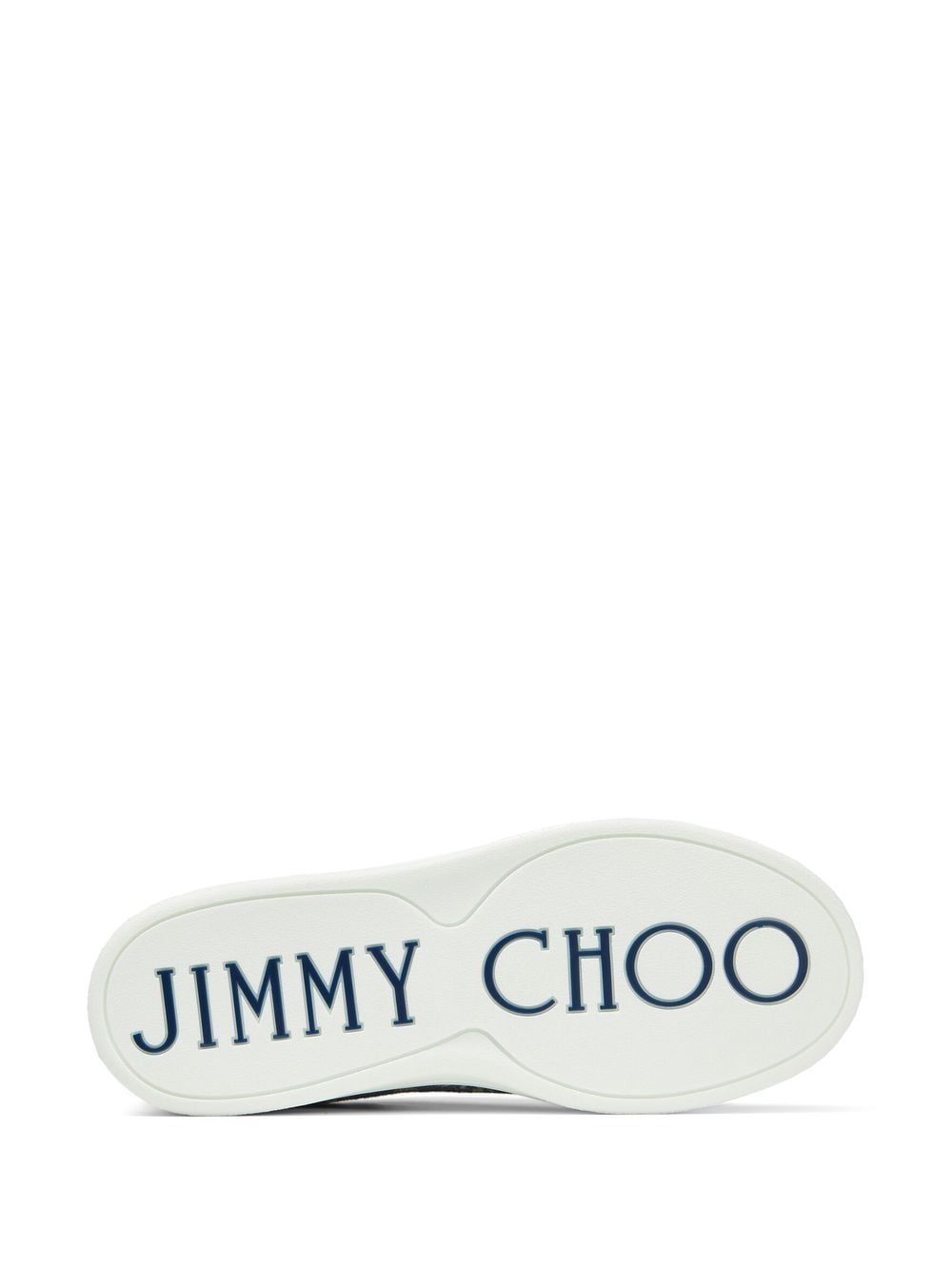 Shop Jimmy Choo Rome Leather Monogram-pattern Sneakers In Blue