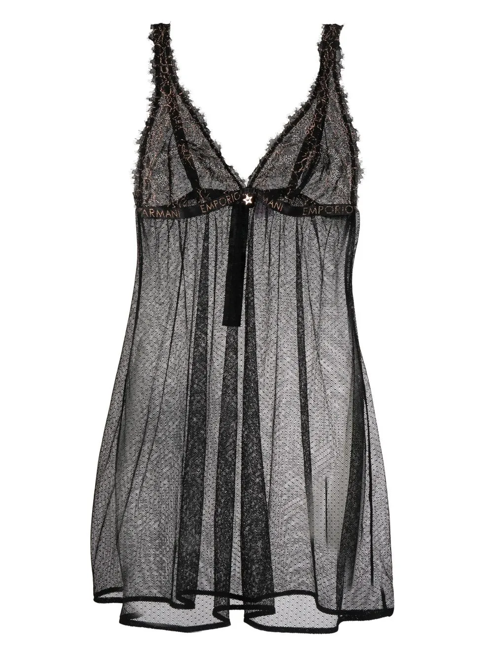 

Emporio Armani slip dress con motivo de encaje - Negro