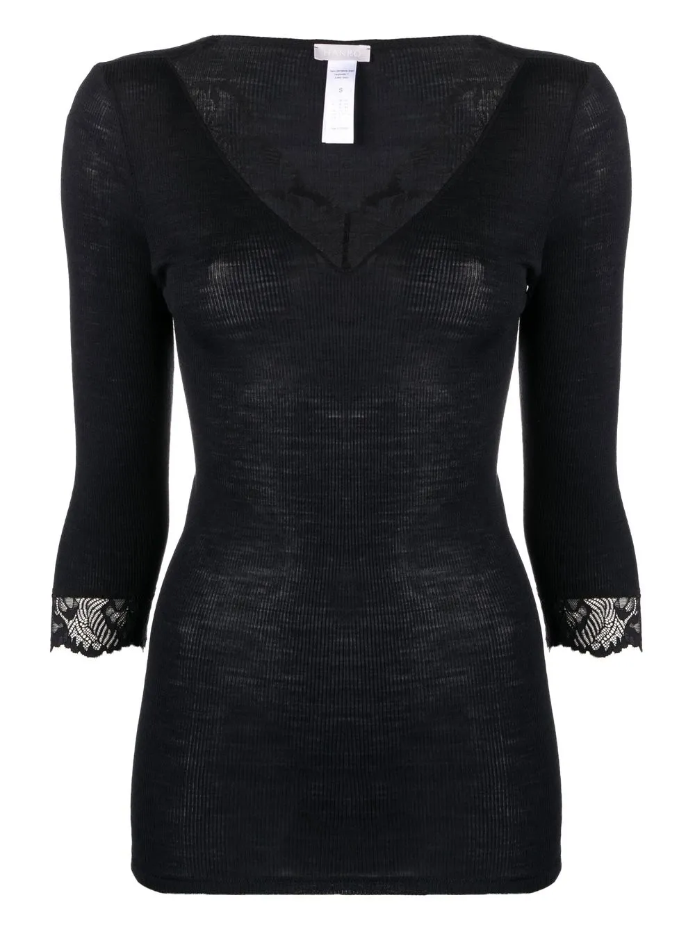 

Hanro lace-trim detail top - Black