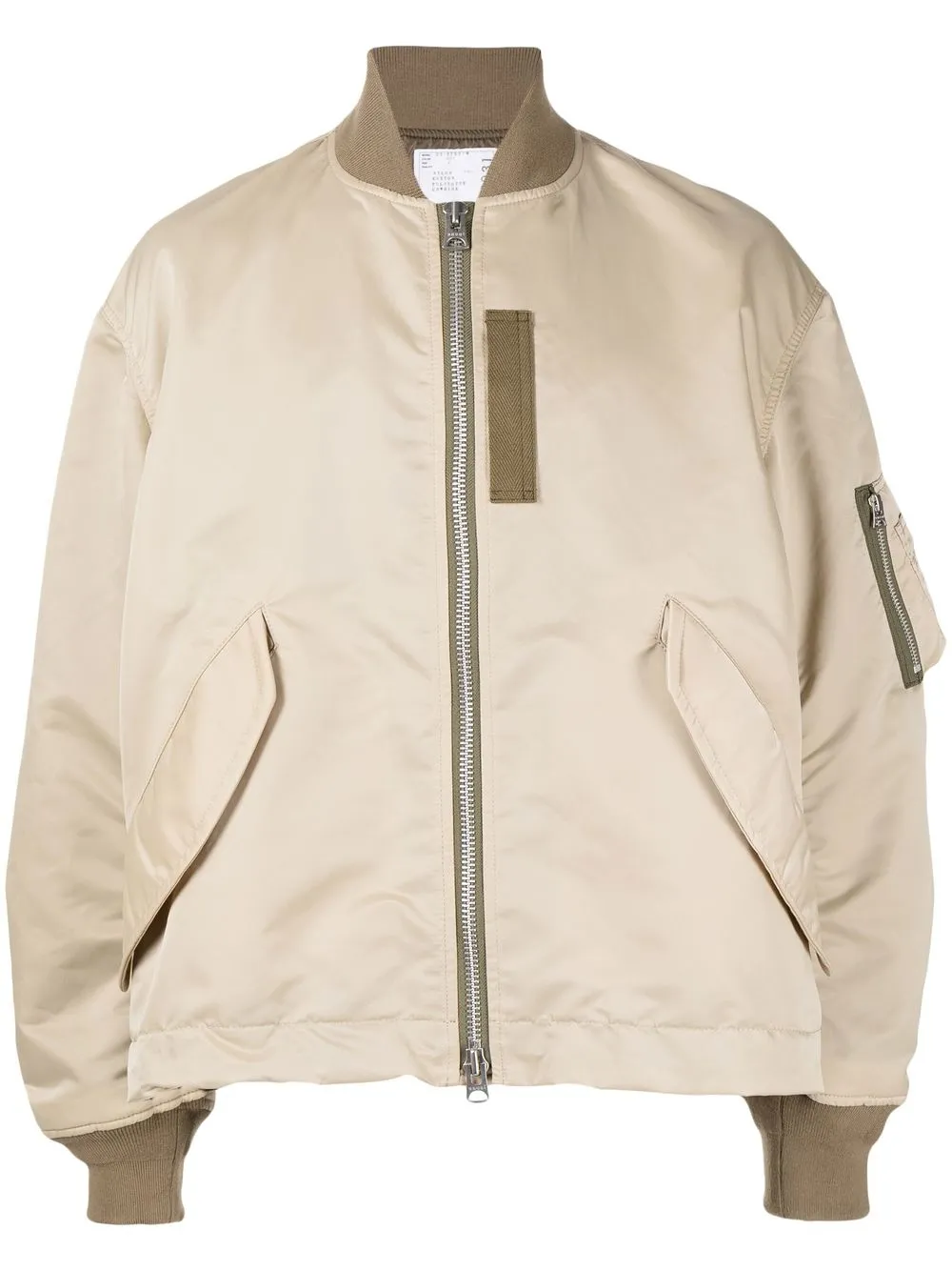 

sacai flap-pockets zipped bomber jacket - Neutrals