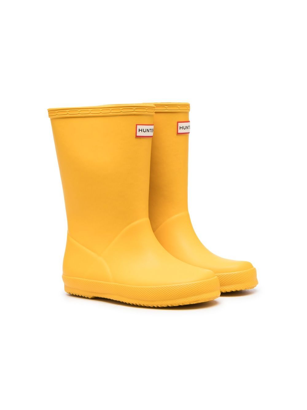 Hunter Kids logo-patch rain boots - Yellow