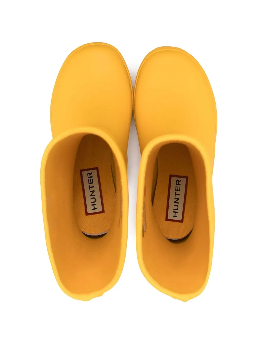 Hunter Kids logo-patch Rain Boots Yellow FARFETCH