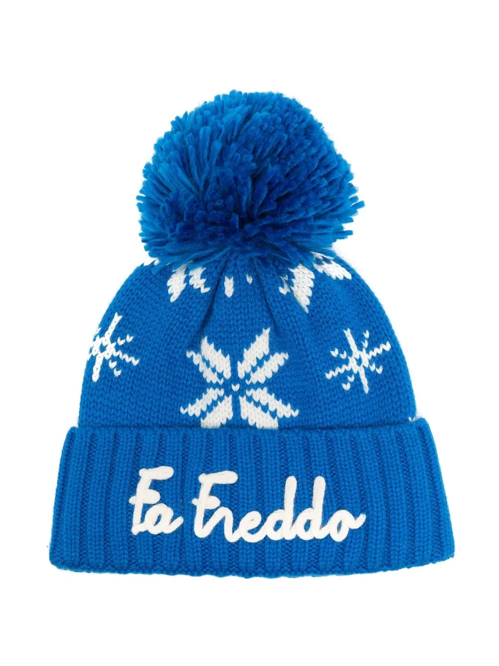 

MC2 Saint Barth Kids gorro con logo bordado y pompón - Azul