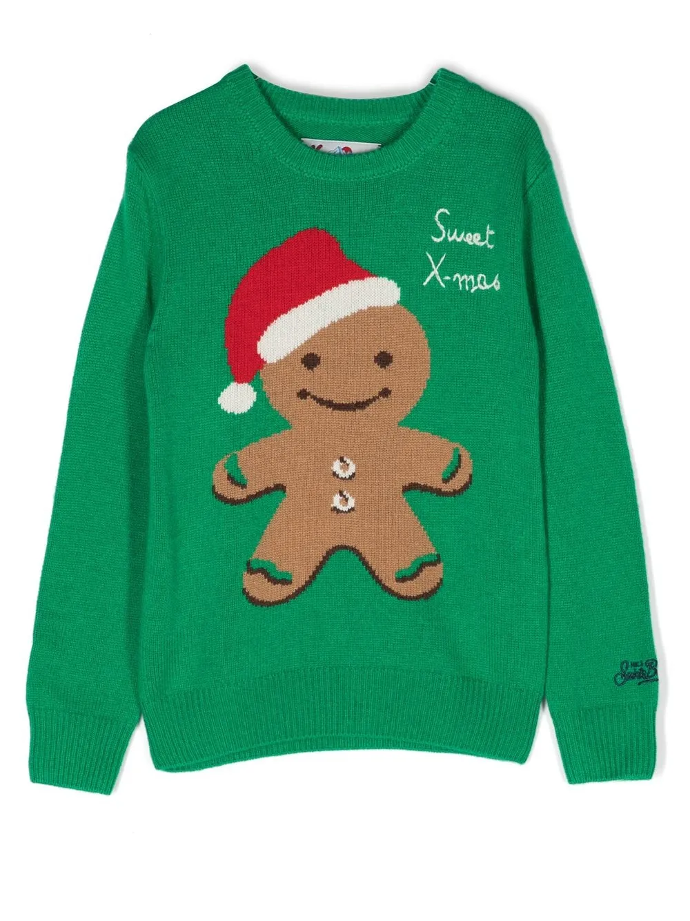 

MC2 Saint Barth Kids embroidered crew neck jumper - Green