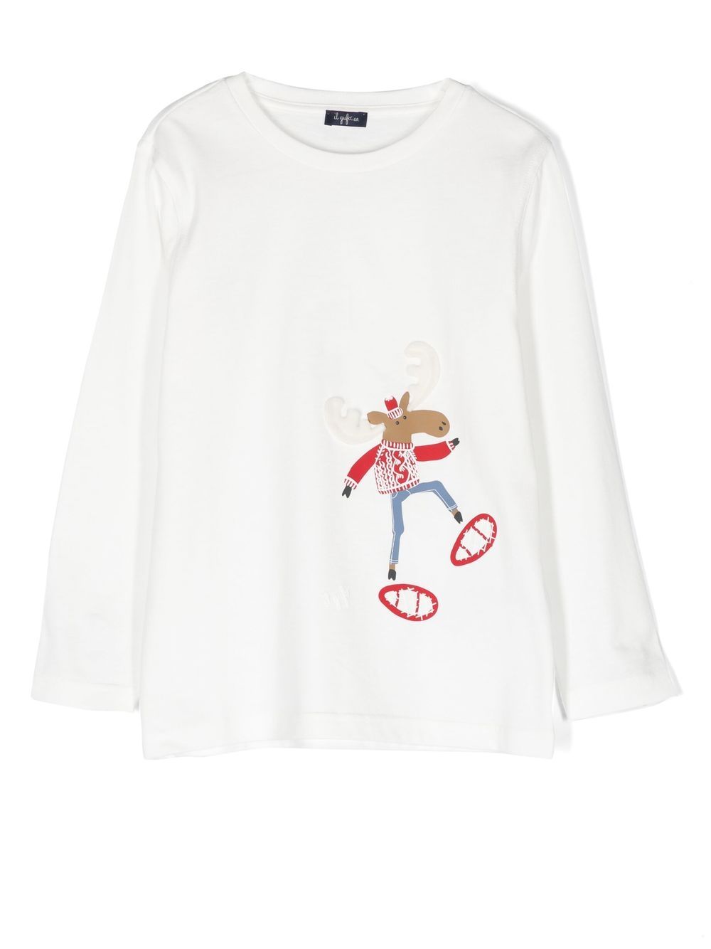 Il Gufo embroidered long-sleeved T-shirt - White