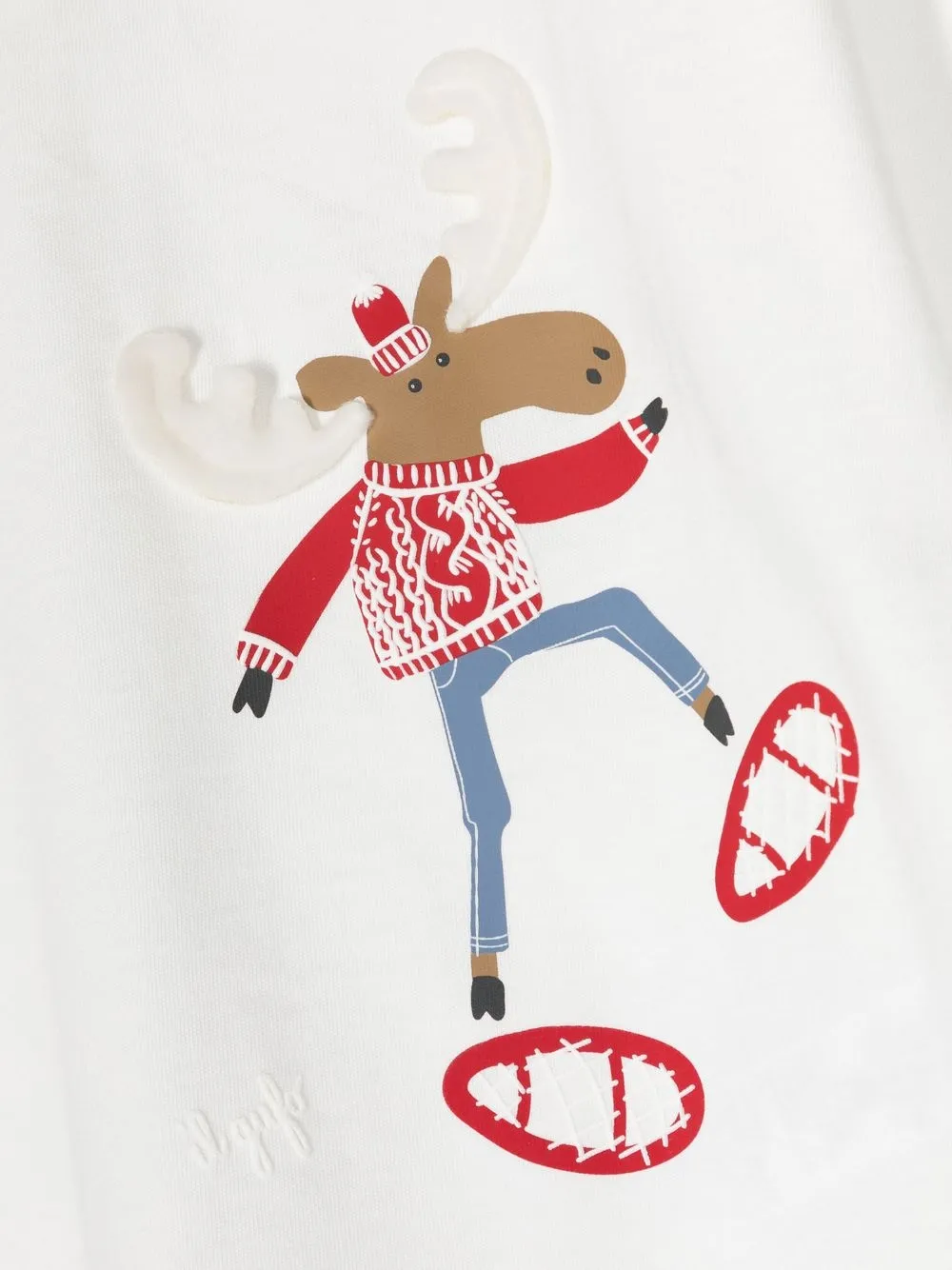  Il Gufo Langarmshirt Mit Stickerei   Weiß 