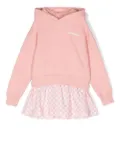 Palm Angels Kids hooded long-sleeve dress - Pink