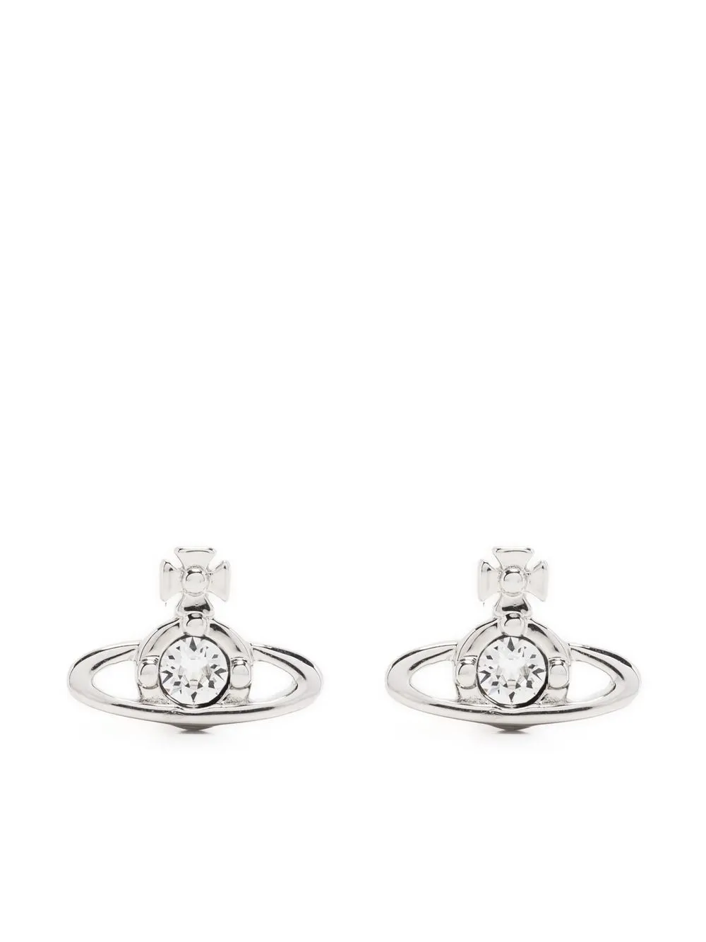 

Vivienne Westwood crystal-embellished logo stud earrings - Silver