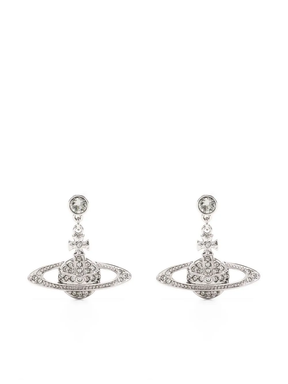 

Vivienne Westwood aretes largos con apliques - Plateado