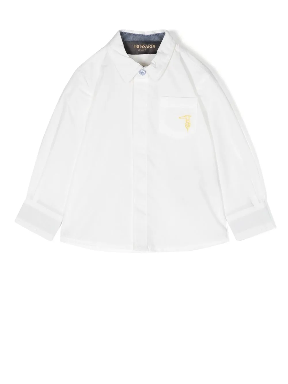 

TRUSSARDI JUNIOR logo-embroidered long-sleeve shirt - White