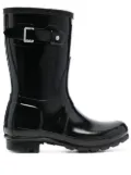 Hunter logo-patch detail boots - Black