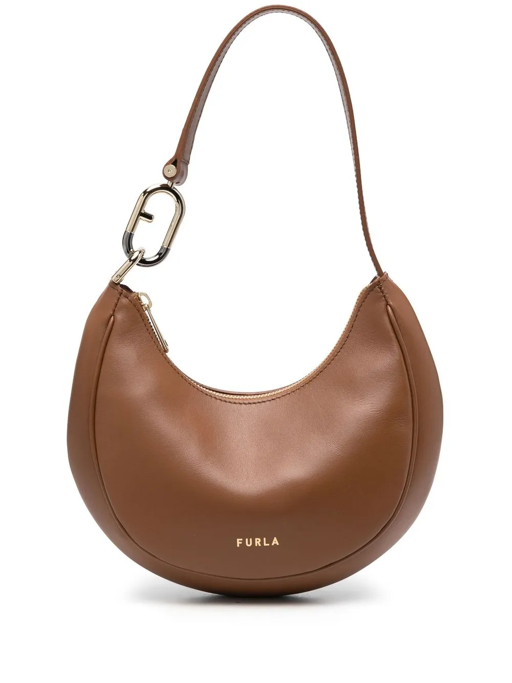 

Furla zip-up leather shoulder bag - Brown