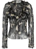 FENDI silk graphic print blouse - Black