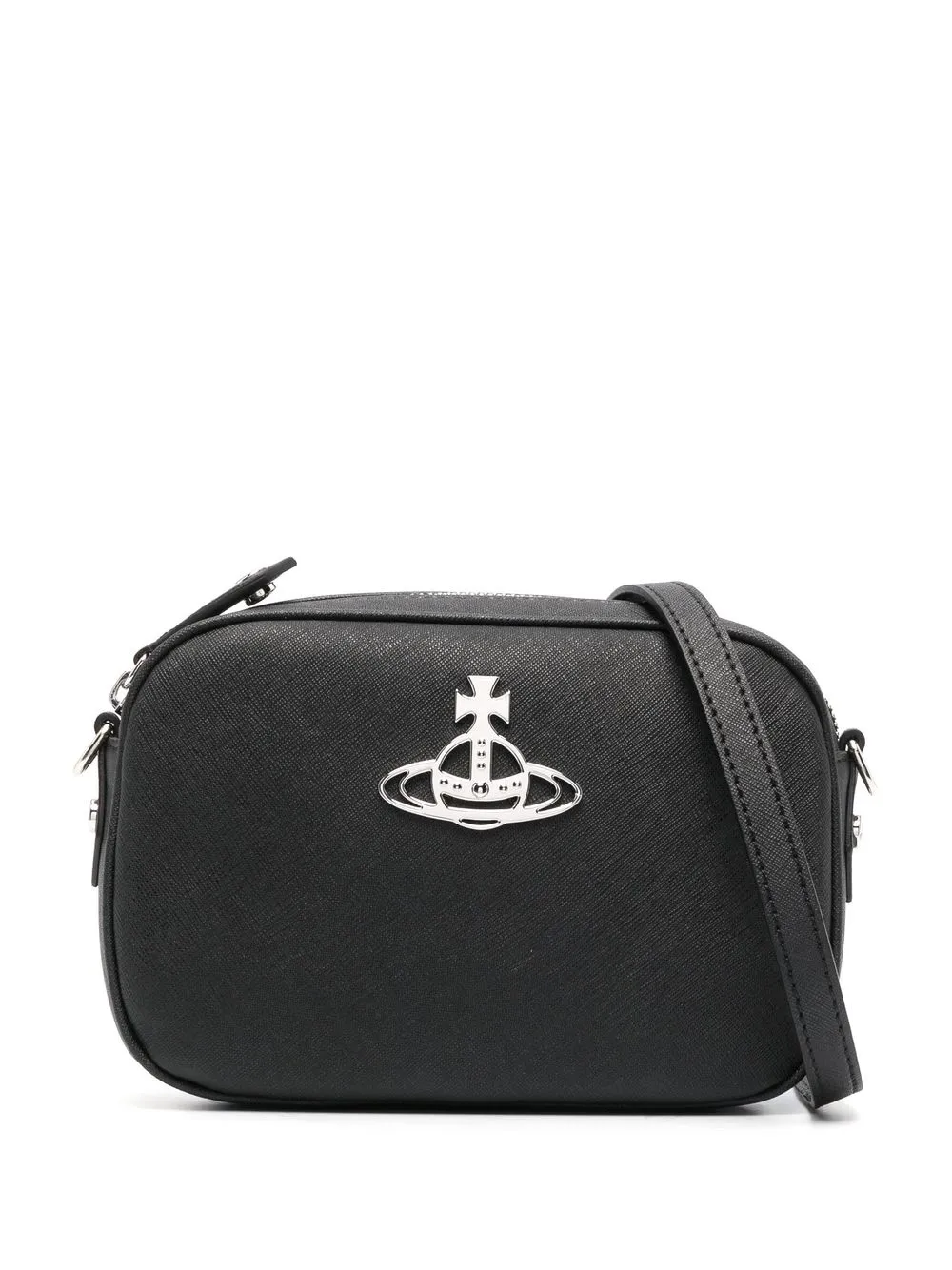 Vivienne Westwood Anna Textured Crossbody Bag In Black