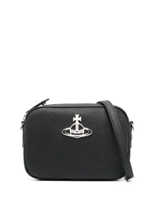 Vivienne Westwood Sofia Saffiano Leather Saddle Bag in Black