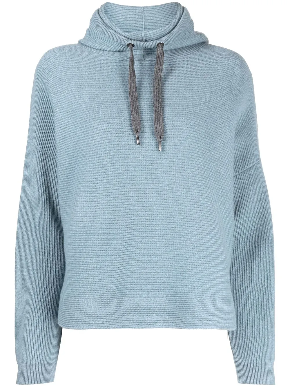 

Brunello Cucinelli hoodie tejida de canalé holgada - Azul