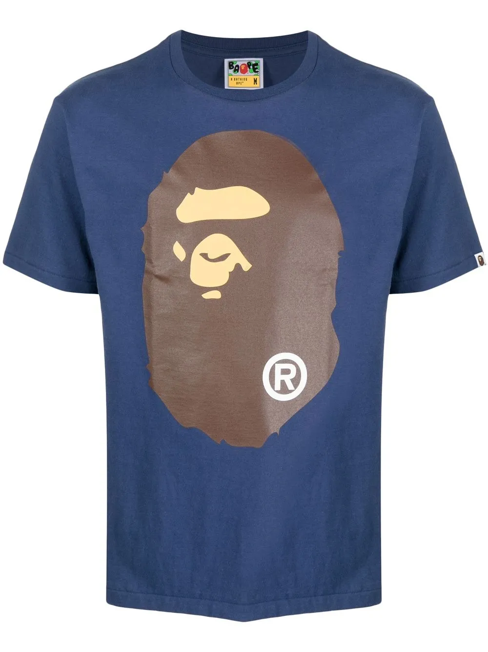 

A BATHING APE® logo-print cotton T-shirt - Blue