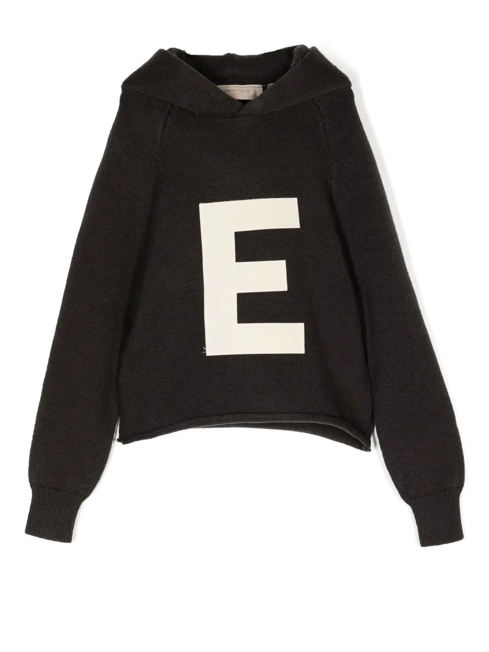 

FEAR OF GOD ESSENTIALS Big E print knitted hoodie - Black